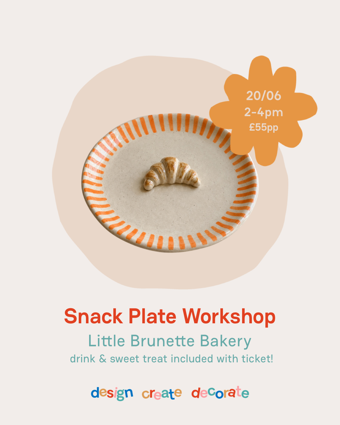Snack Plate Pottery Workshop!